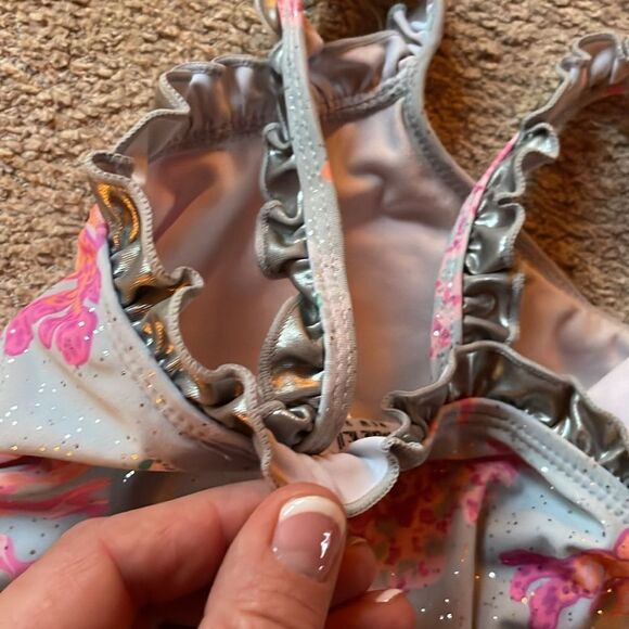 Girls' Ruffled Swimsuit with Sea Life Print - Picture 8 of 8